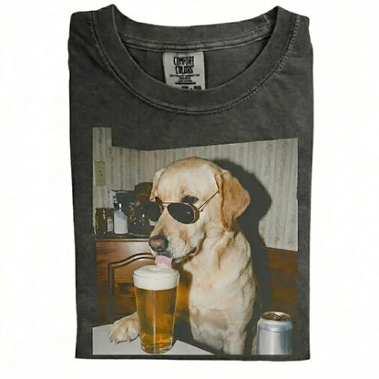 Comfort Colors 50+ Dog Breeds Available Drinking Beer Shirt – Vintage 90s Funny Edgy Dog Meme Tee, Unisex Casual Streetwear Gift