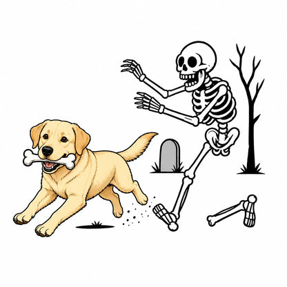 Comfort Colors 50+ Dog Breeds Halloween Skeleton Tee