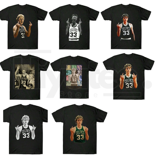 "Larry Legend" Retro 90s – Larry Bird Black Vintage Graphic Top - Hiyatee