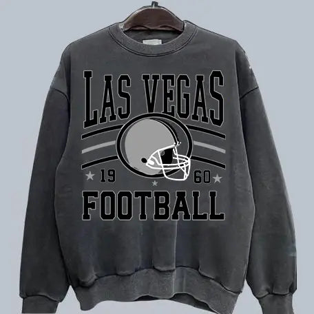 Vintage Team Football Oversized 90s Dark Heather Sweatshirt Retro Sport Tee