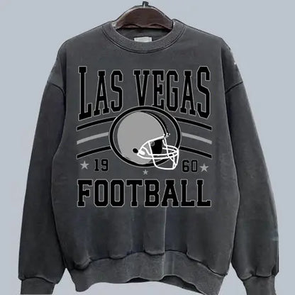 Vintage Team Football Oversized 90s Dark Heather Sweatshirt Retro Sport Tee