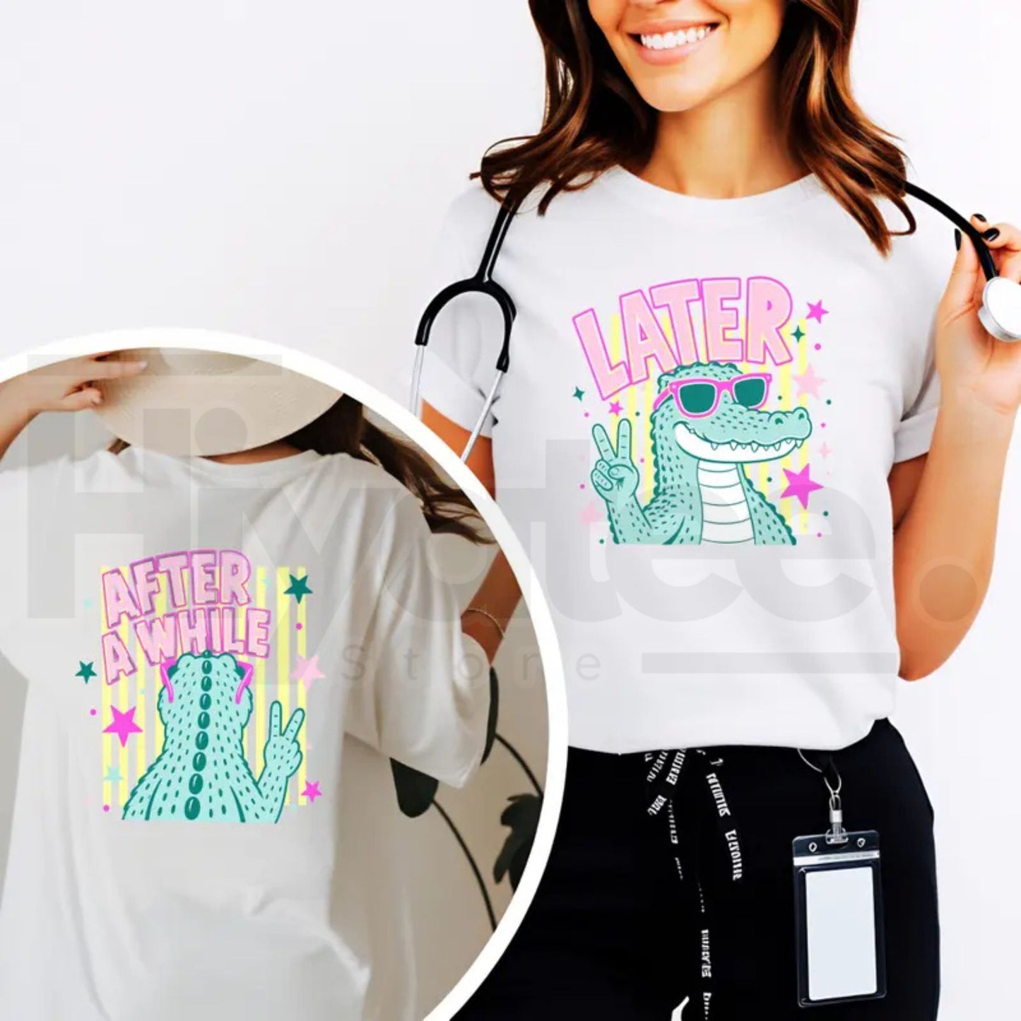 Later Alligator Vintage Graphic T-Shirt – After A While Crocodile Funny Retro Tee - Hiyatee