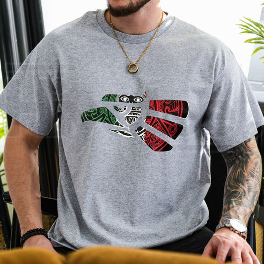 Latino Heritage Mexico Eagle Tribal Art T-Shirt – Mexican Flag Tattoo Style Tee - Hiyatee