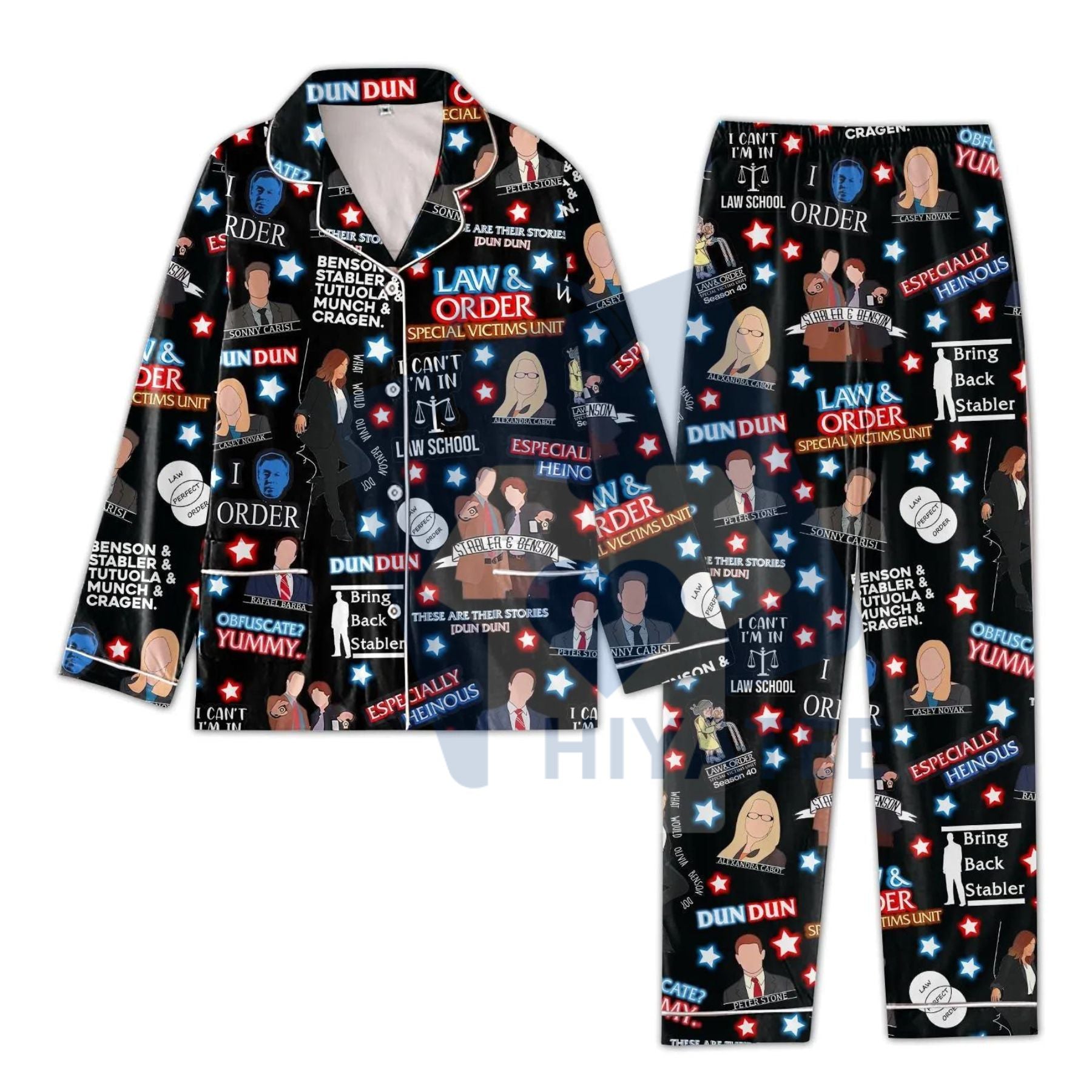 Law & Order Christmas Pajama Set – Cozy Holiday Movie Sleepwear, Women’s Loungewear Gift - Hiyatee