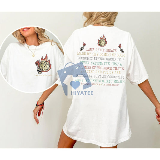 Laws Are Threats 2 Sides T-Shirt – Vintage D&D Shirt, Retro 90s Dungeons and Dragons Tee for RPG Fans-Hiyatee