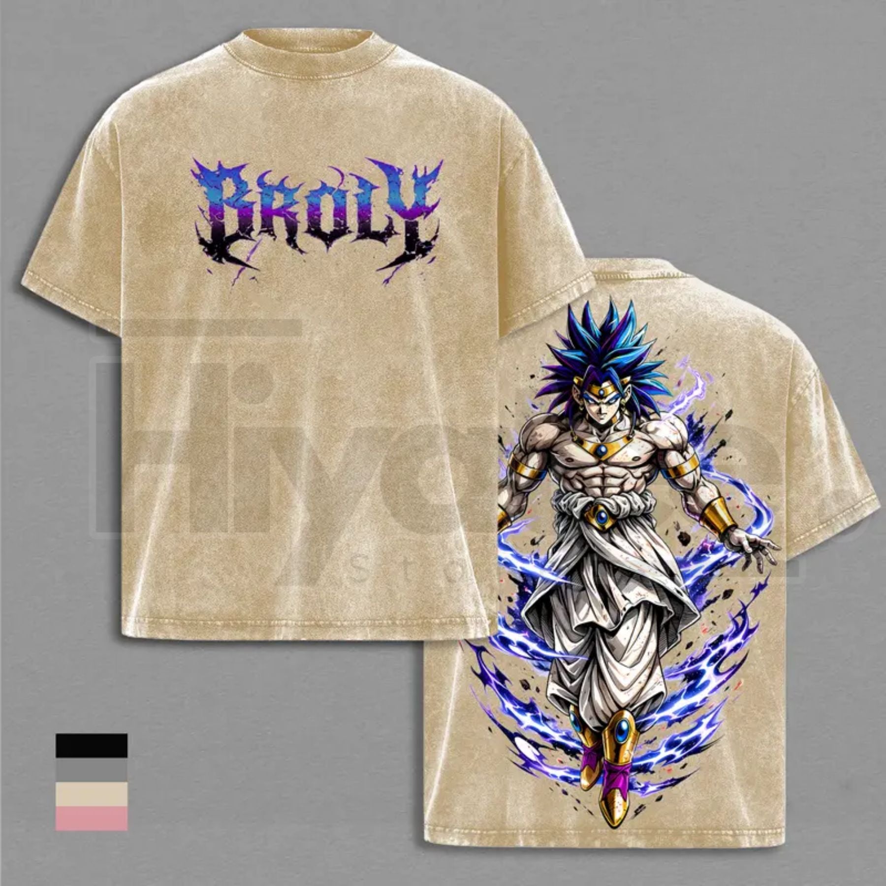 Legendary Saiyan Vintage Washed T-Shirt – Heavyweight Cotton Unisex Anime Graphic Tee - Hiyatee