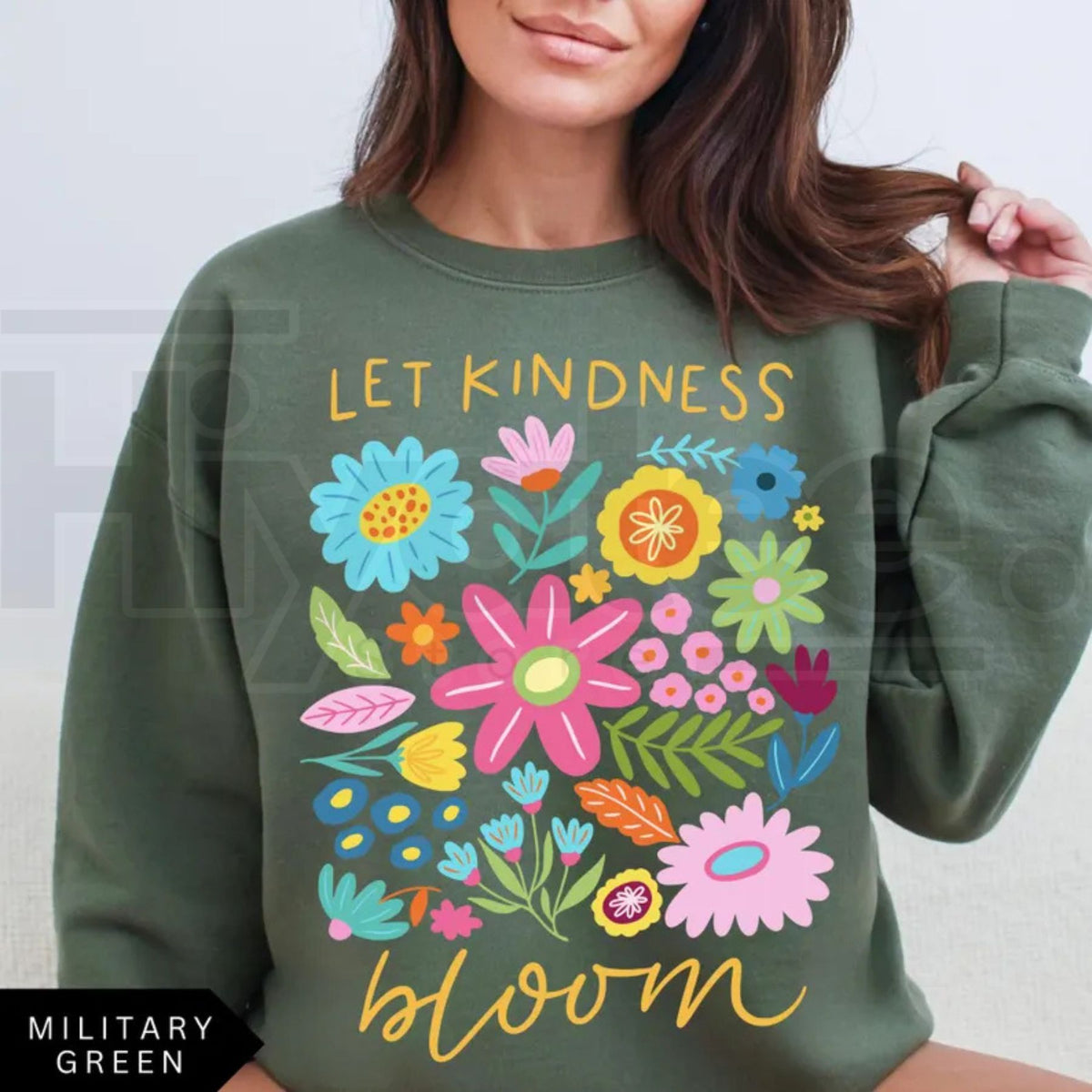 Let Kindness Bloom Sweatshirt – Mental Health Floral Shirt - Hiyatee