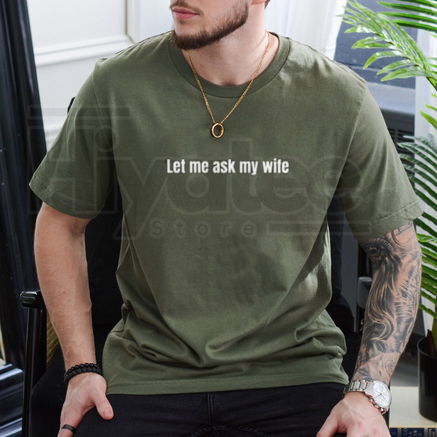 "Let Me Ask My Wife" – Funny Marriage Humor Unisex Classic Fit Top - Hiyatee