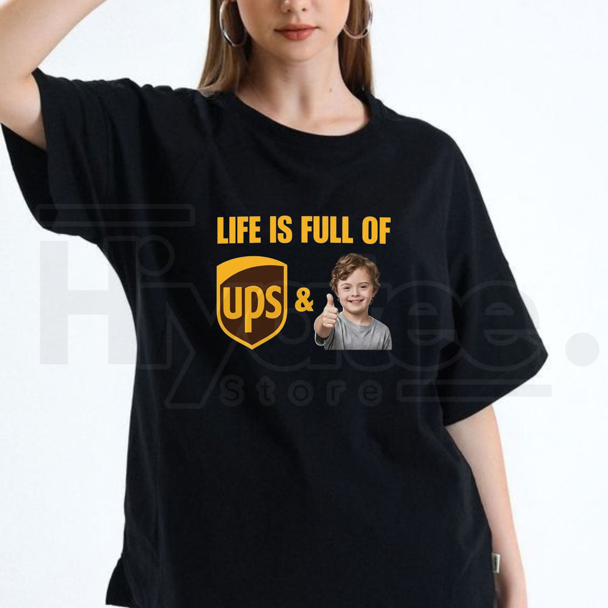 Life Is Full Of UPS & Thumbs Up Kid Meme T-Shirt – Funny Pun Graphic Tee - Hiyatee