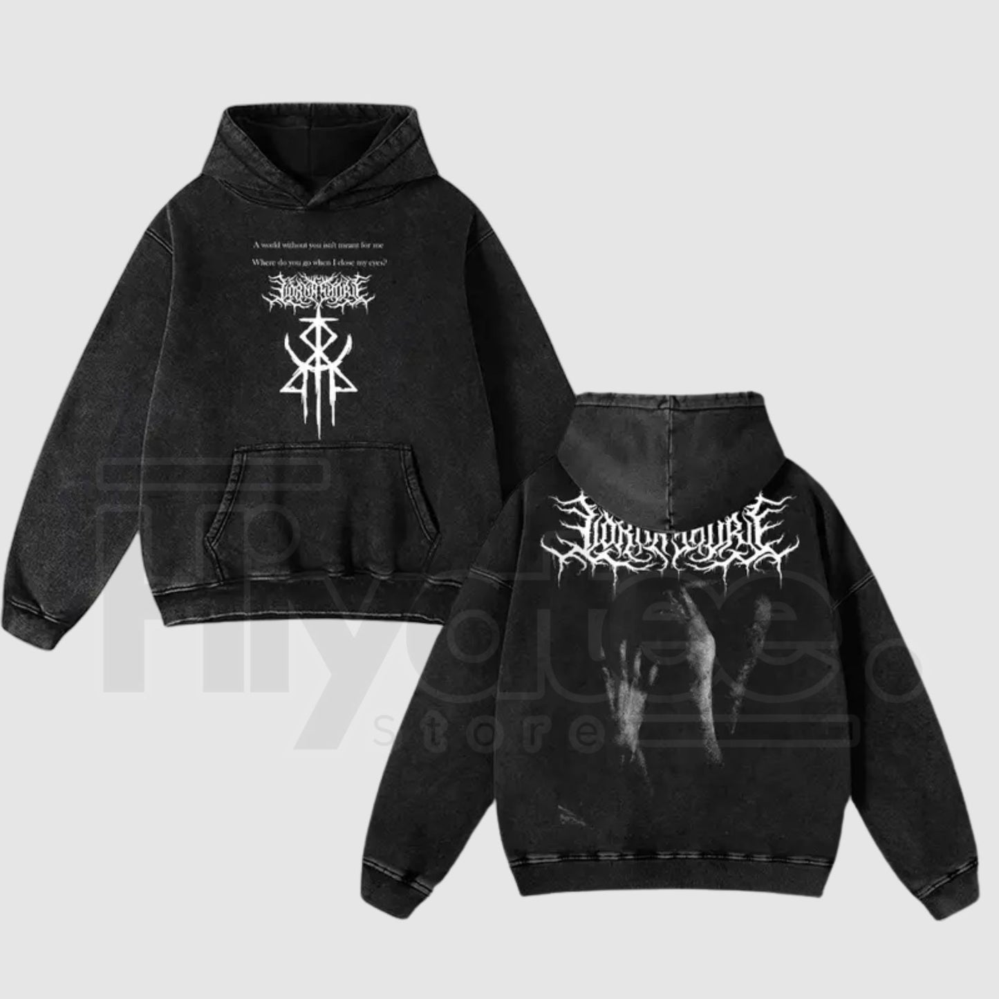 Lorna Shore Pain Remains Hoodie – Dancing Like Flames Vintage Washed Heavy Metal Streetwear - Hiyatee