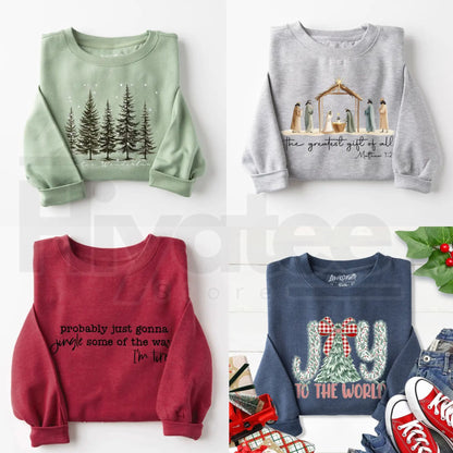 Love in Faith Christmas Sweatshirt – Christian Holiday Faith Graphic Crewneck, Inspirational Xmas Gift - Hiyatee