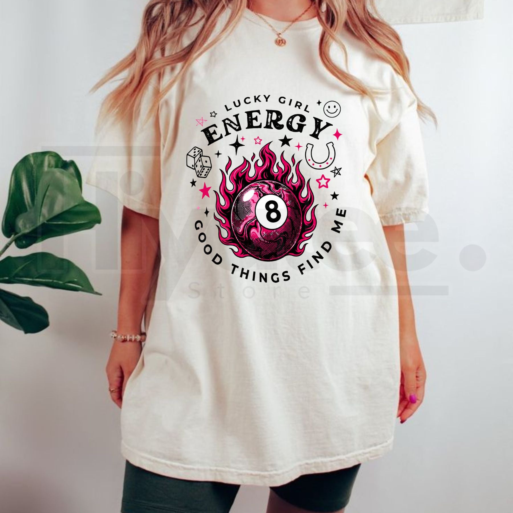 Lucky Girl Energy T-Shirt – Positive Manifestation Graphic Tee - Hiyatee