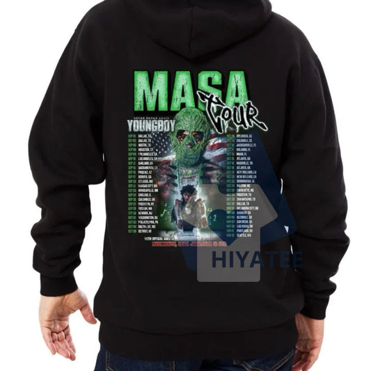 MASA Tour NBA YoungBoy Vintage Graphic Hoodie – Hip Hop Concert Sweatshirt, Never Broke Again Tour Merch, Y2K Retro Streetwear for Men & Women - Hiyatee