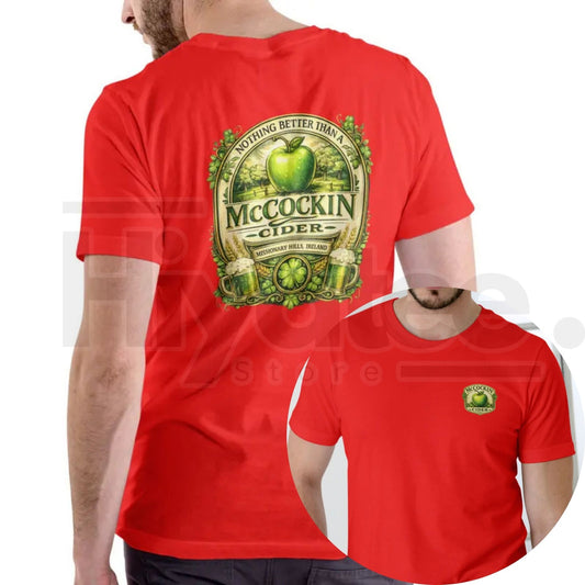 MCCOCKIN CIDER Funny Name T-Shirt – St. Patrick’s Day Unisex Cotton Tee - Hiyatee