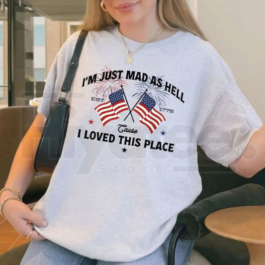 "Mad As Hell Est. 1776" – Patriotic American Heritage Graphic Top - Hiyatee