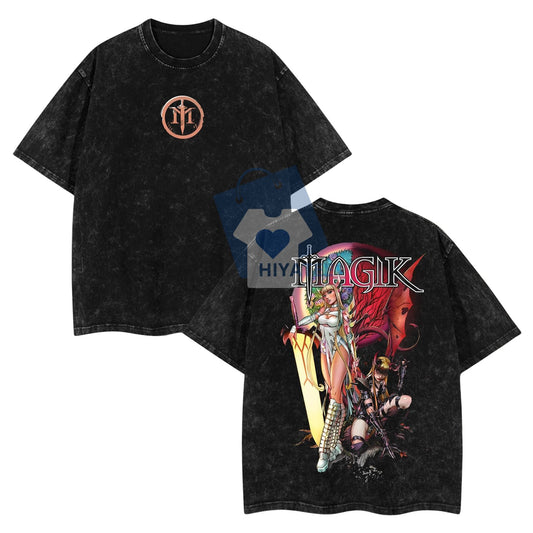 Magik Retro Vintage Comic Wash Tee – Limited Edition Marvel Mutant T-Shirt for Comic Fans-Hiyatee