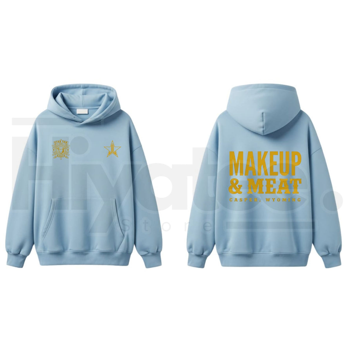 Makeup & Meat Graphic Hoodie – Funny Aesthetic Unisex Cotton Pullover - Hiyatee