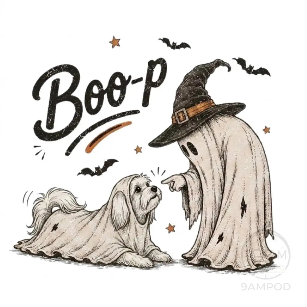 Funny Halloween Dog Mom Boo-p Ghost Dog Comfort Colors Tee