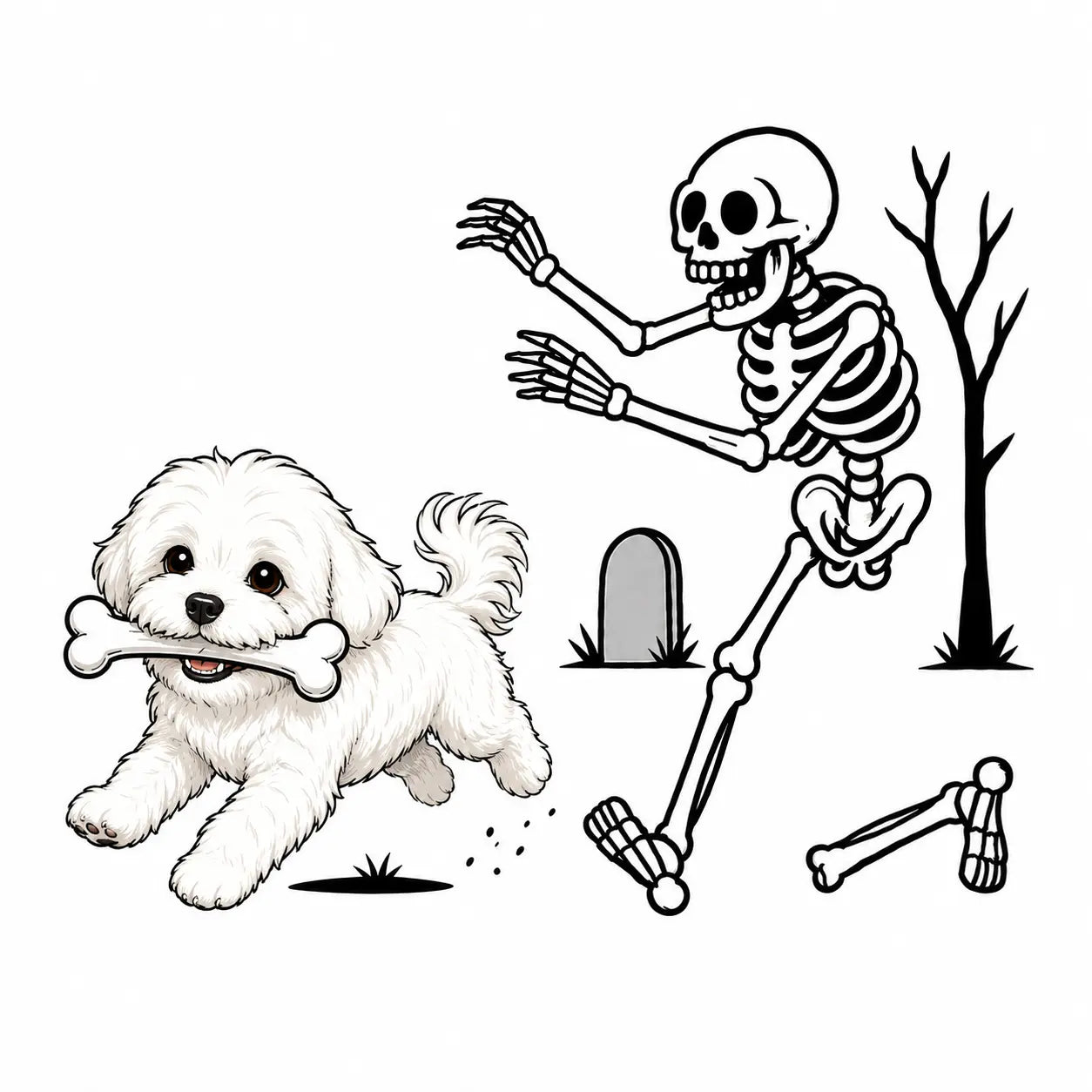 Comfort Colors 50+ Dog Breeds Halloween Skeleton Tee
