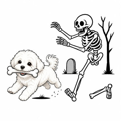 Comfort Colors 50+ Dog Breeds Halloween Skeleton Tee