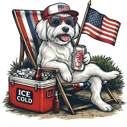 Comfort Colors® Funny 4th of July Dog Shirt – Retro Labrador Diet Coke Patriotic Tee