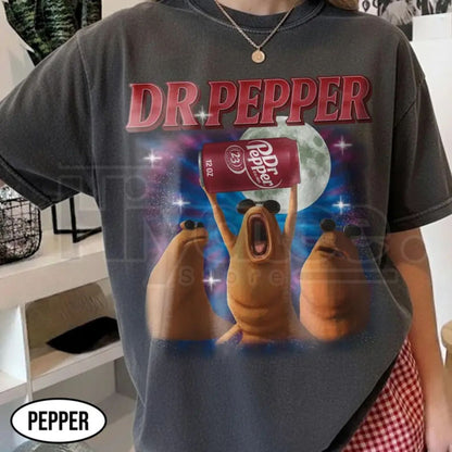 Marcus The Worm Dr. Pepper Meme Shirt – Funny Festive Holiday Tee, Cozy Winter, Dr P.e.pper Animal Graphic Top - Hiyatee