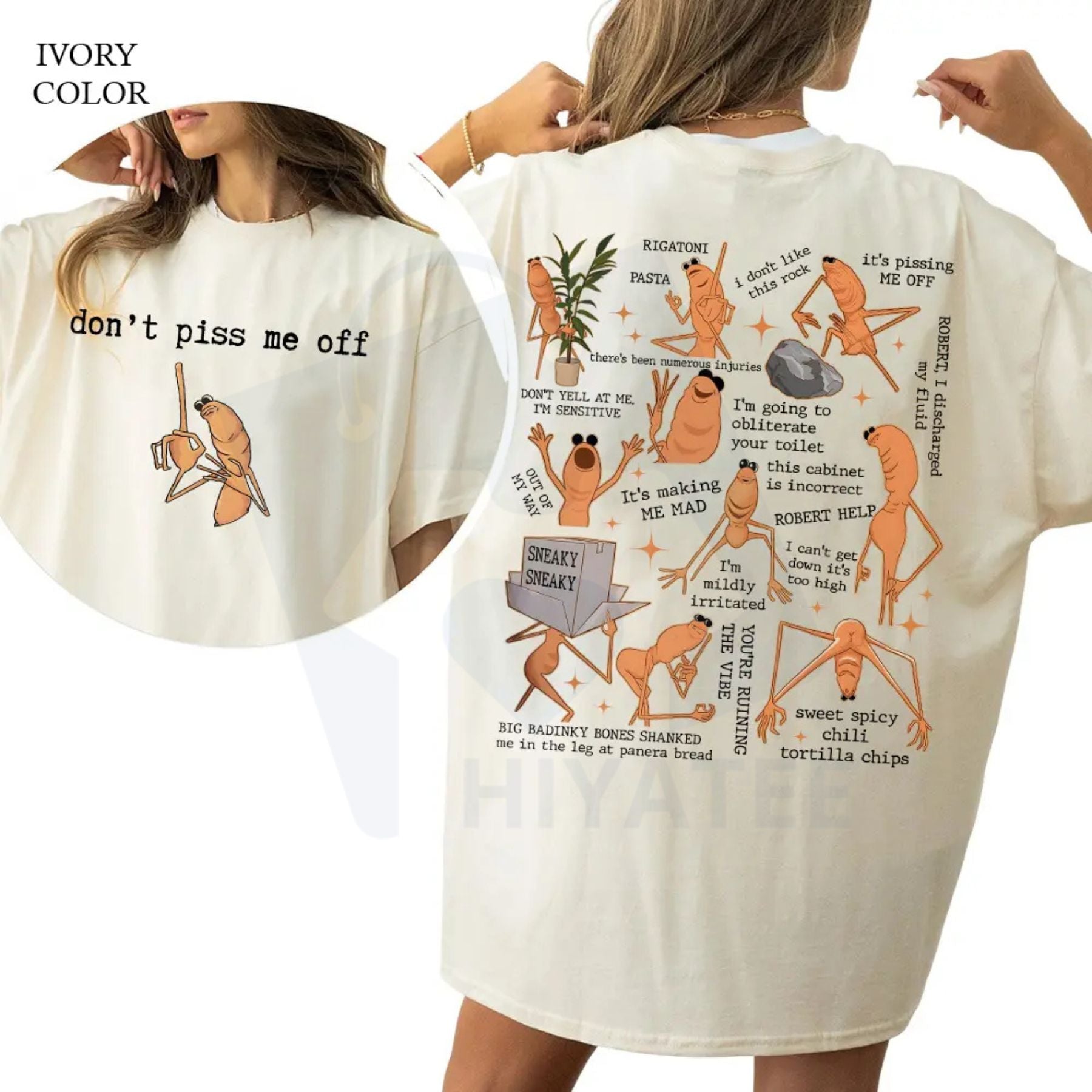 Marcus The Worm Shirt – Funny Meme Shirt, Brain Rot Double-sided Tee, Cotton Unisex Crewneck, Trendy Daily Wear Top  - Hiyatee