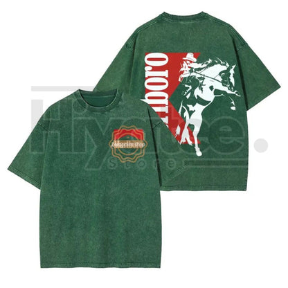 Marlboro Vintage Washed Denim T-Shirt – Bohemian Western Style Unisex Graphic Tee - Hiyatee