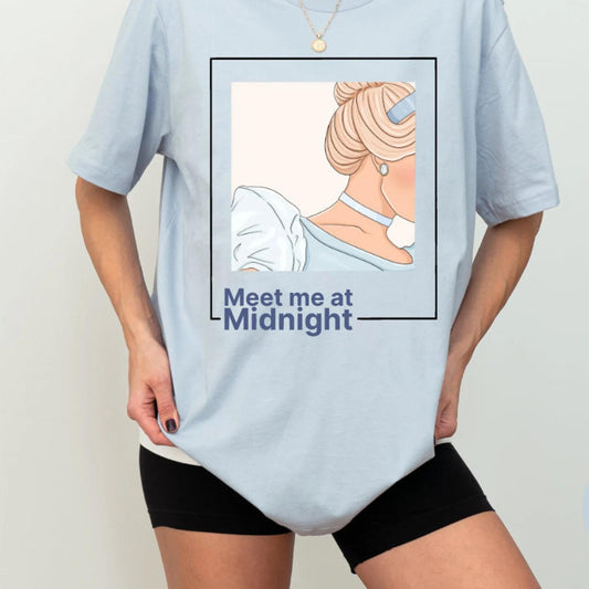  Meet Me At Midnight Shirt – Enchanting Cinderella-Inspired Tee-Hiyatee
