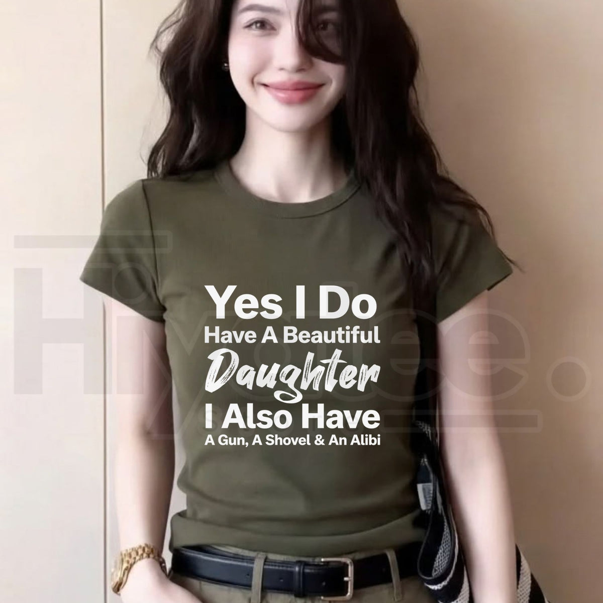 Men's Beautiful Daughter Dad Humor T-Shirt – Protective Father Funny Tee - Hiyatee
