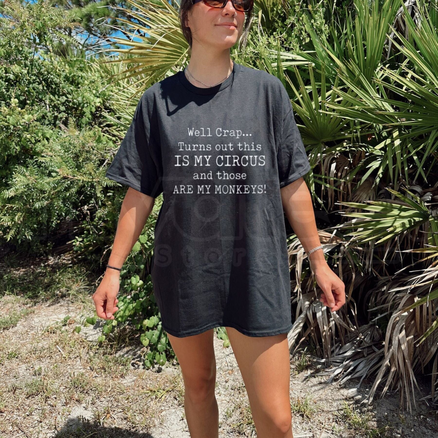 Men’s Comfortable Cotton T-Shirt – Funny "Not My Circus, Not My Monkeys" Tee - Hiyatee