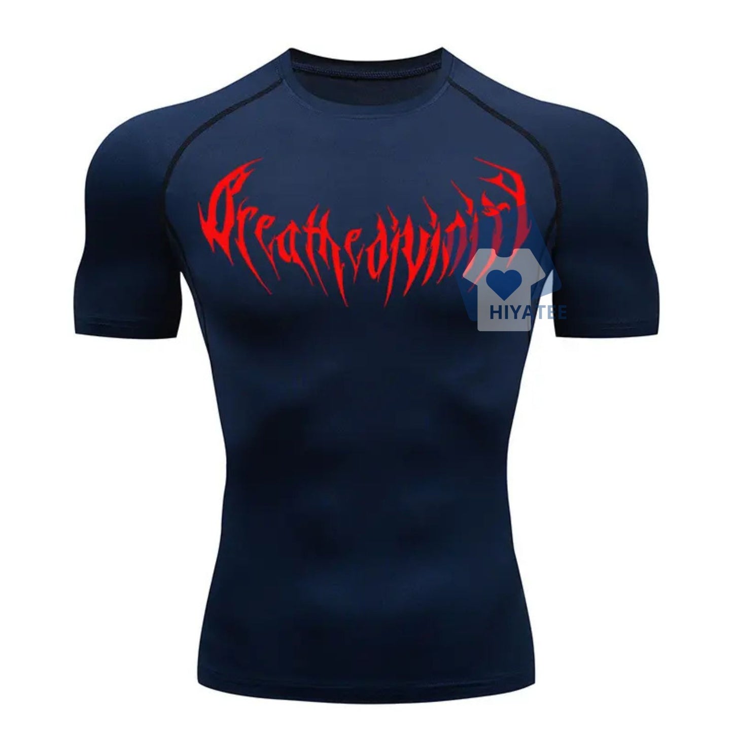 Men’s Compression Running Shirt – Short Sleeve, Quick-Dry, High-Elastic Fitness Base Layer Top-Hiyatee