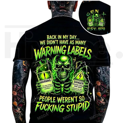 Men's Gen X Back In My Day Custom Year Skull T-Shirt – Chaosmoda Casual Cotton Tee - Hiyatee