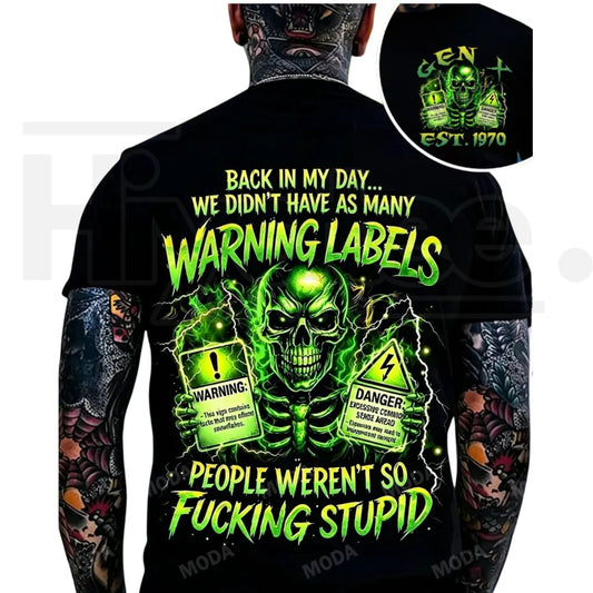 Men's Gen X Back In My Day Custom Year Skull T-Shirt – Chaosmoda Casual Cotton Tee - Hiyatee