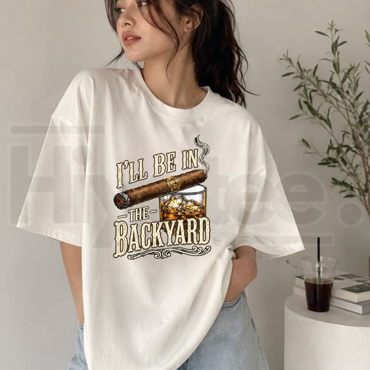 Men's I'll Be in the Backyard Funny T-Shirt – Vintage Gentleman Lounge Graphic Tee - Hiyatee