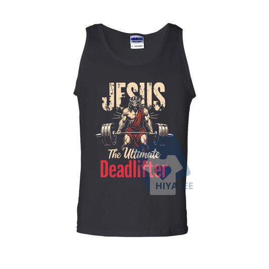 Men’s Jesus Graphic Tank Top – Casual Sleeveless Christian Gym Vest-Hiyatee