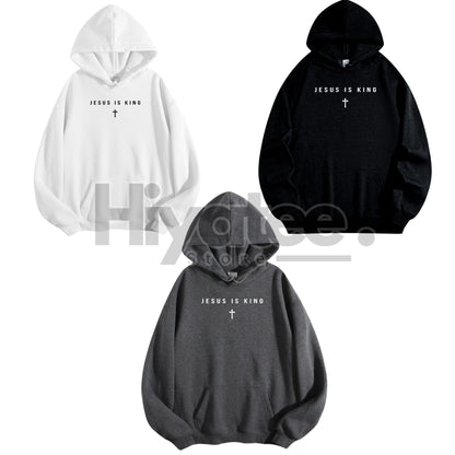 Men's Jesus Is King Cross Graphic Hoodie - Hiyatee