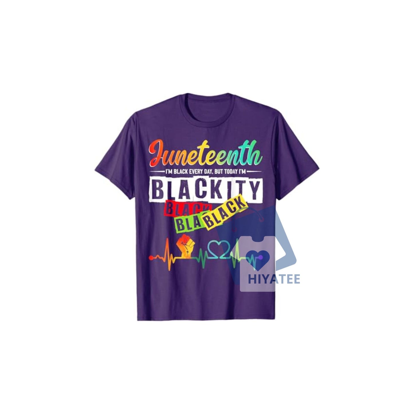 Men’s Juneteenth “Blackity Heartbeat” T-Shirt – Black History Hip-Hop Cotton Tee-Hiyatee