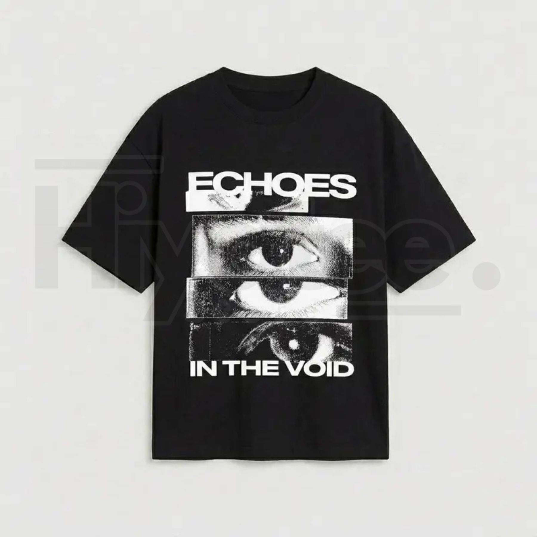 Men's Oversized Retro Glitch Art Eye T-Shirt – USA Made Cotton Graphic Tee - Hiyatee