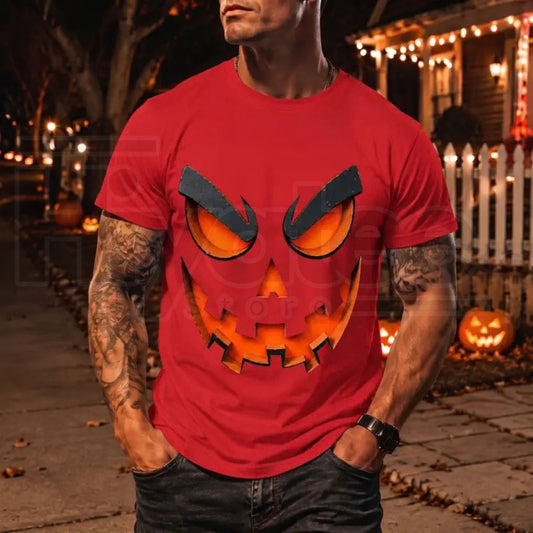 Men's Scary Evil Jack O' Lantern T-Shirt – Spooky Halloween Graphic Tee - Hiyatee
