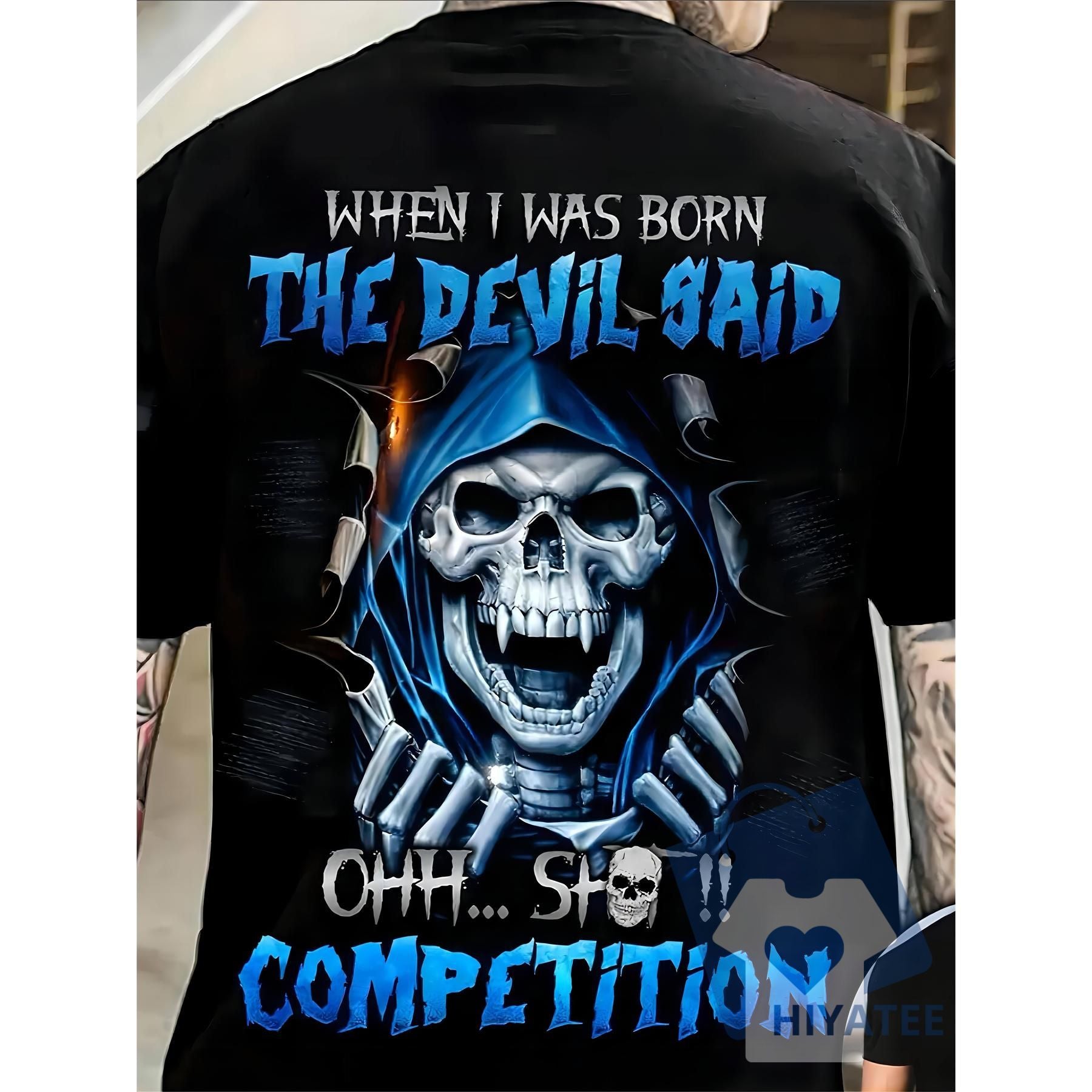 Men's Skull Graphic T-Shirt – 3D Digital Print Casual Tee for Summer, Stylish Crew Neck Short Sleeve Outdoor Top-Hiyatee