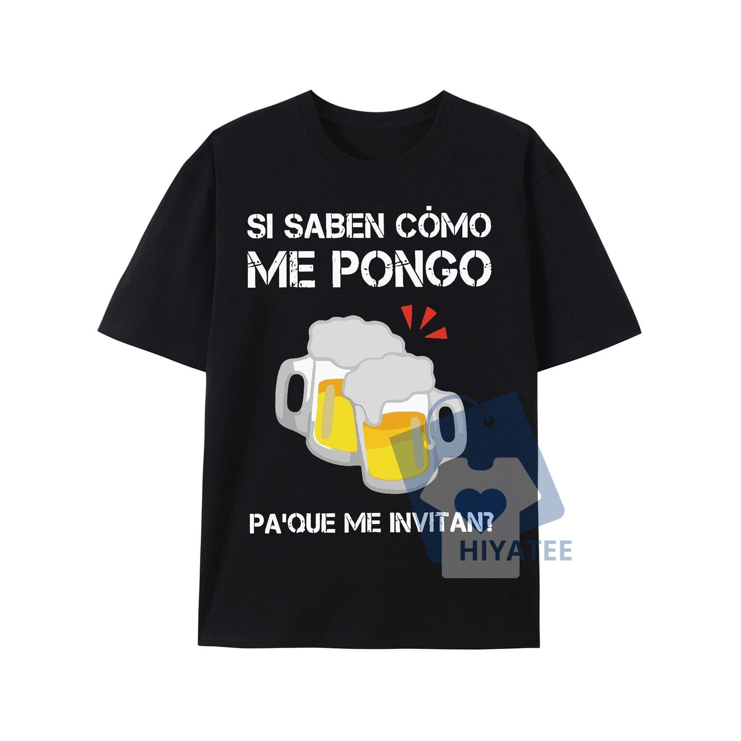 Men’s Spanish Quote Beer T-Shirt – Funny Beverage Graphic Tee, Soft Cotton Casual Short Sleeve-Hiyatee