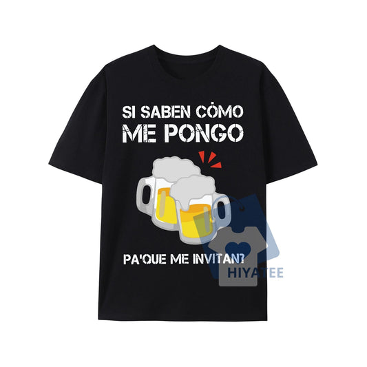 Men’s Spanish Quote Beer T-Shirt – Funny Beverage Graphic Tee, Soft Cotton Casual Short Sleeve-Hiyatee