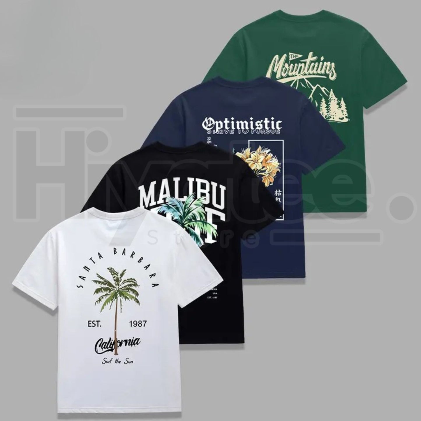 Men's Tropical Floral Graphic T-Shirt – Short Sleeve Streetwear Tee - Hiyatee
