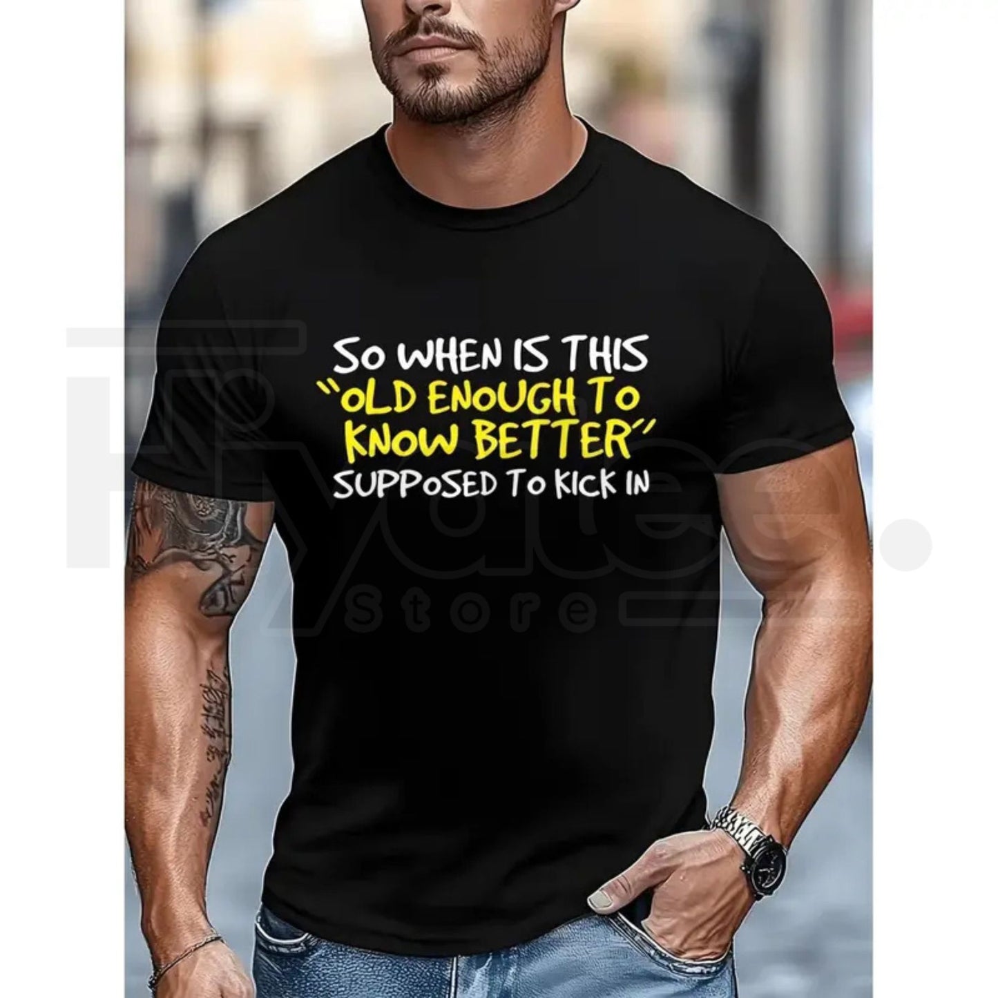 Men's Vintage Cotton Graphic T-Shirt – Funny Retro Quote Streetwear Tee - Hiyatee