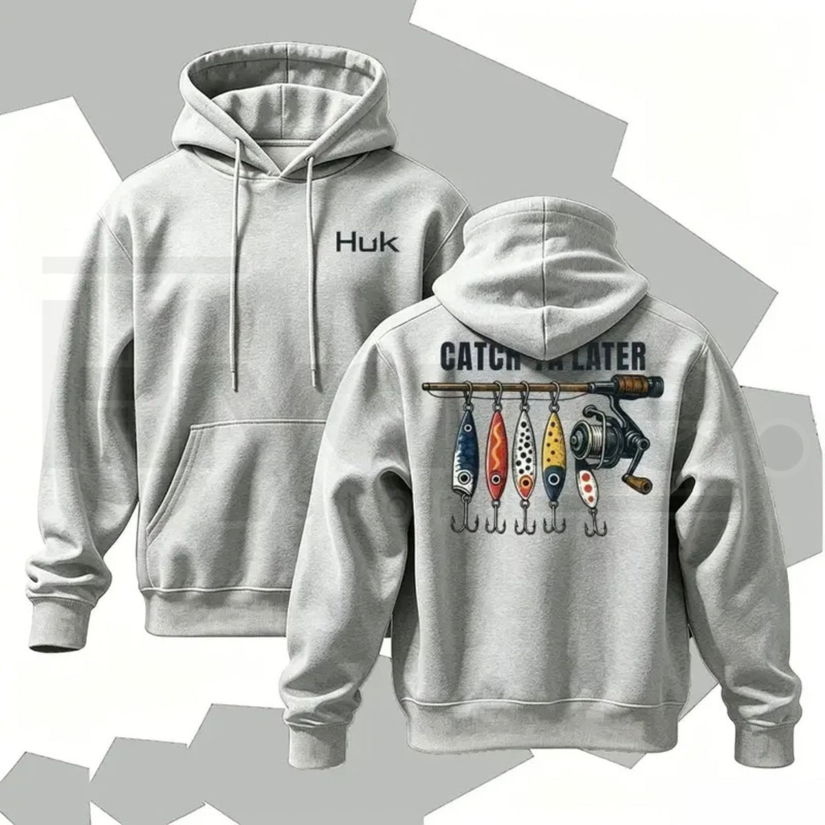 Menswear Classic Vintage American Retro Fishing Graphic Hoodie – Unisex Loose Pullover Casual Streetwear - Hiyatee