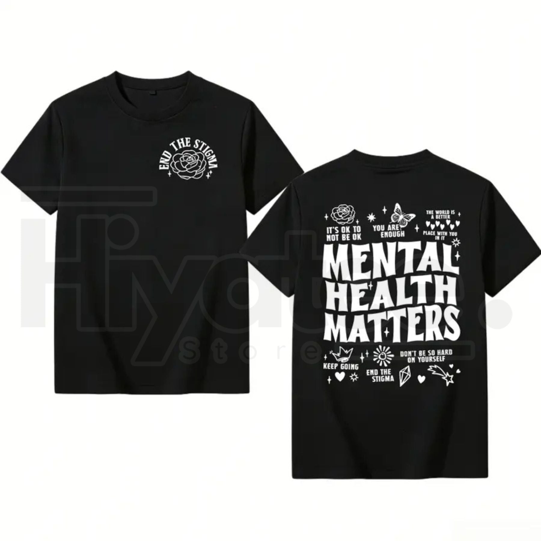 Mental Health Matters Double-Sided Graphic T-Shirt – Hiyatee