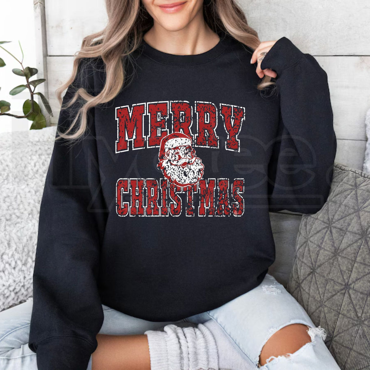 Merry Christmas Santa University Sweatshirt, Retro Santa Claus Collage Graphic Pullover - Hiiyatee