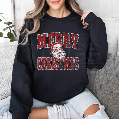 Merry Christmas Santa University Sweatshirt, Retro Santa Claus Collage Graphic Pullover - Hiiyatee