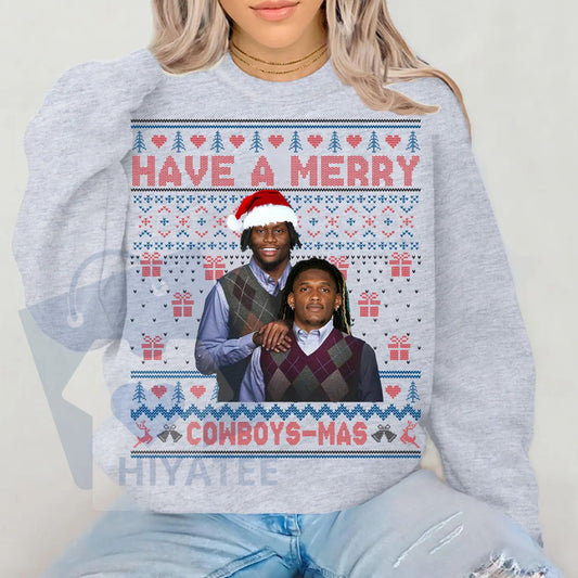 Merry Pickens Lamb Christmas Ugly Graphic Sweatshirt: Best Duo Pic and CeeD Christmas Sweater, NFL Fan Holiday Gift - Hiyatee